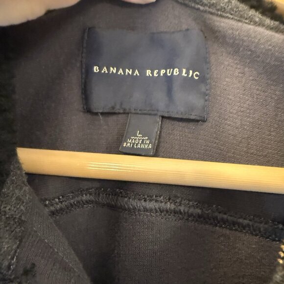 Banana Republic Jacket Mens Large Charcoal Gray Wool Blend Zip & Button Front - Picture 2 of 10